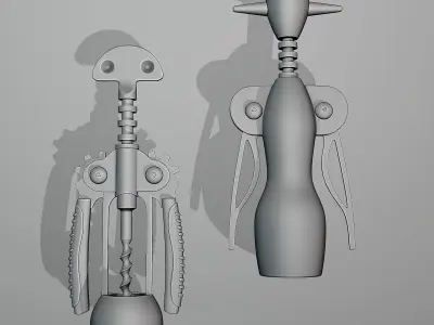 Two different wine corkscrews 3D model