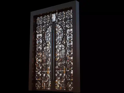 3D door stained glass window 3D model