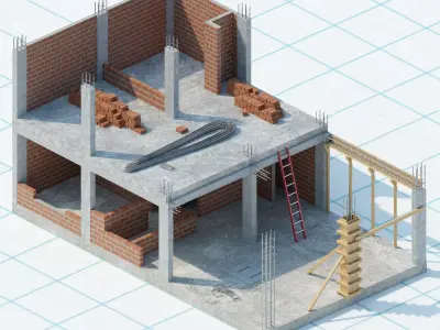 Simple construction 2 Low-poly 3D model