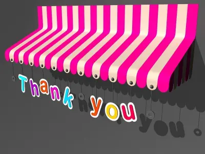 Awning Collection 3d Model ice cream shop awnings 3D Model Pack