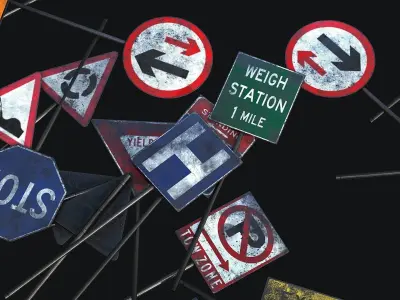 Traffic Sign Collection VOL 1 Low-poly 3D model