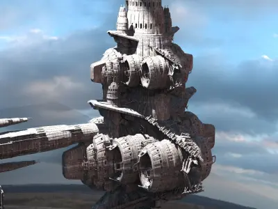 Mayan Future Temples Ships base 3D model