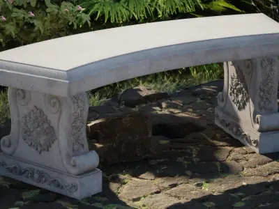 bench stone 3D model