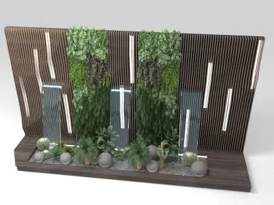 waterfall fountains corona 3D model