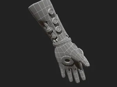 Scifi glove soldier Low-poly 3D model