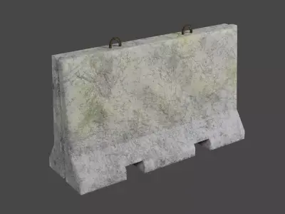 Cracked Concrete Barricade Free low-poly 3D model