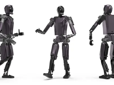  Automation Biped Robot Purple Rigged 