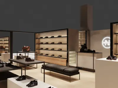 Shoe store full 3dmax corona scene 3D model