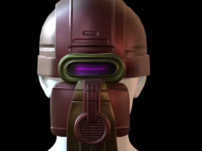 Gas mask helmet 3d model scifi Low-poly  Low-poly 3D model 203