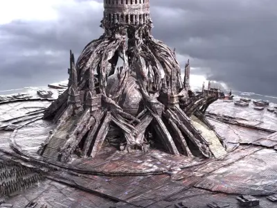 Merlin Dragon halls exterior 3 3D model