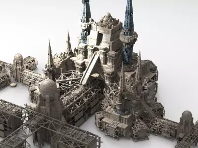 Ancient Mars pyramid structure 3D model