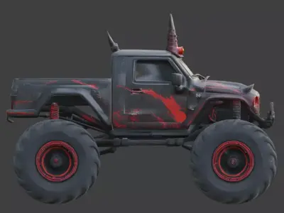 Possessed Demon Monster Truck 3D Model Low-poly 3D model