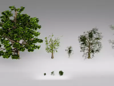Low Poly Stylized Trees and Bushes Pack Low-poly 3D model