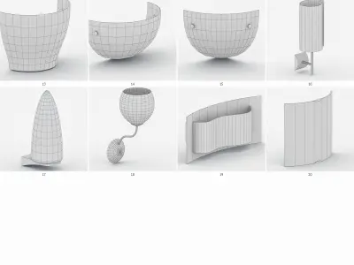Interior Light Vol 6 - Wall Lamps Low-poly 3D model