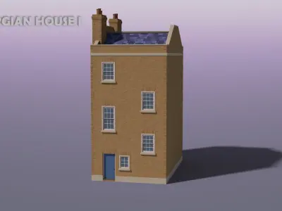 Georgian House I Low-poly 3D model