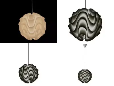 L K 172 four different colored lamps hanging from ceiling 3D model