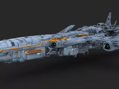 Futuristic Spacecraft Low-poly 3D model from CGTrader
