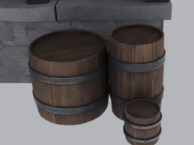 Medieval House Low-poly 3D model