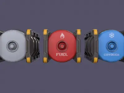 Sci-Fi Barrel Low-poly 3D model