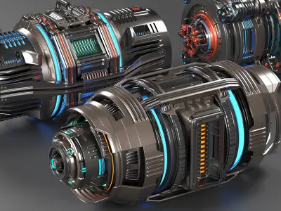 Sci Fi Mega Elements KITBASH - SUBDIVISION READY - pack 2 3D model