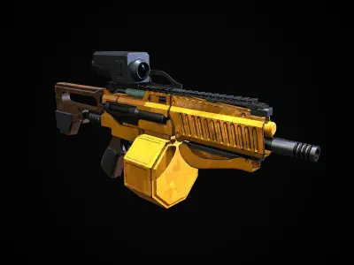 Scifi Gun AT-1000-Predator Low-poly 3D model