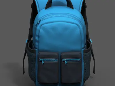 Backpack Camping Generic military baggage bag human  Low-poly 3D model