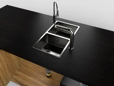 KITCHEN COUNTER AND FILTER 3D model