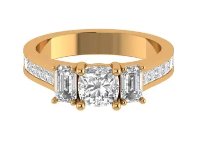 Cushion Engagement Ring 3D print model purchase