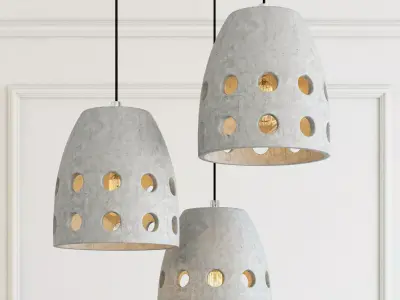 Modern cement lights 02 3D model