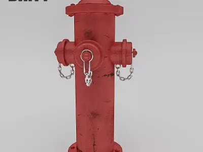 Fire Hydrant Low-poly 3D model 5