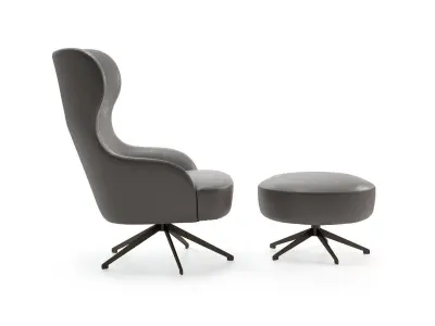 Melania Armchair and Pouf 3D model