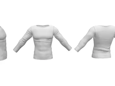 Mens Long Sleeves Stretch Top Low-poly 3D model