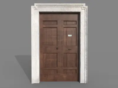 Wooden door 5 Low-poly 3D model