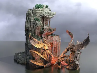 Tengu green Island 1  3D model