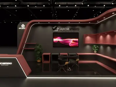 Exhibition booth design 3D model 7m x 3m 3D model