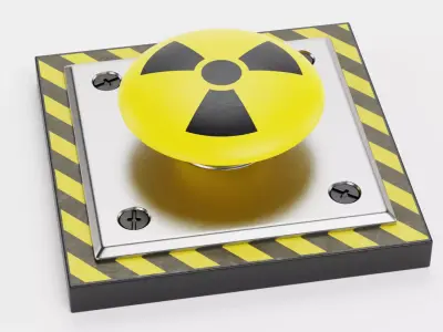 Emergency Button V4 - Radiation Hazard Switch Industrial Control 3D model