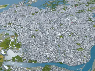 Makassar City South Sulawesi Indonesia 35km Low-poly 3D model