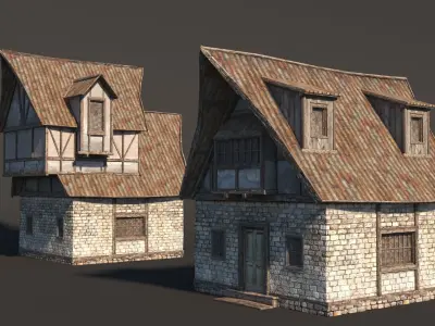 Fantasy Medieval House 02 3D model
