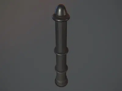 Barrier Bollard pack 5 Black v1 Low-poly 3D model