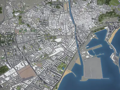 Malaga  Low-poly 3D model