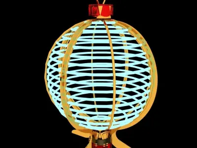 Chinese neon light Low-poly 3D model