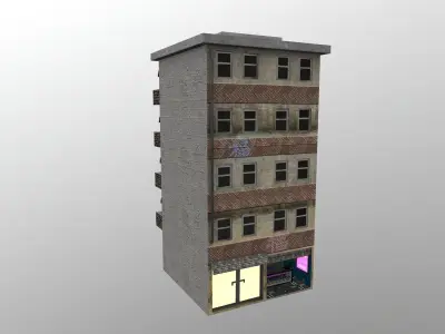 Cyberpunk City - Building 16 Low-poly 3D model