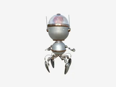 Brain Robot G04 Steel - SciFi Character Design Low-poly 3D model