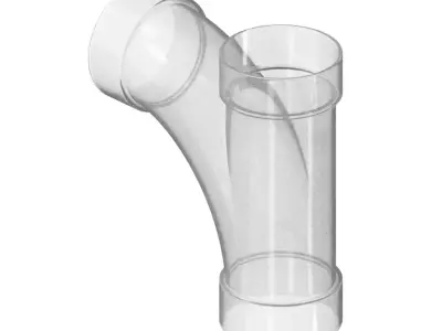 Transparent Plumbing Long Sweep Y Fitting 3D model