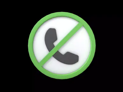 Prohibited Phone Symbol V1 004 Low-poly 3D model