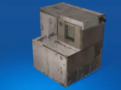 Derelict building Low-poly 3D model purchase