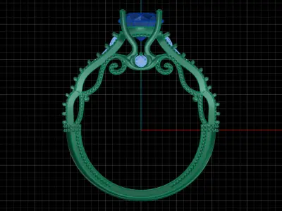 Iight Weight Engagement Ring 3D print model get