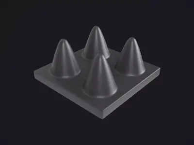 Grey Floor Spike Trap 3D model