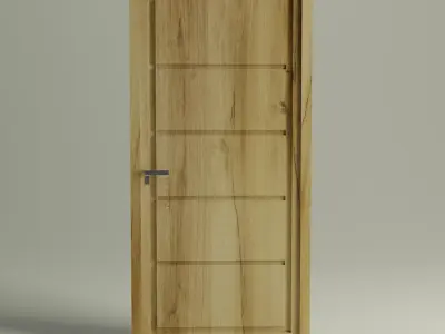 Woodern Door Low-poly 3D model