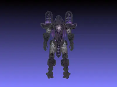 Virallon Futuristic Rigged Robot Character with Animations Low-poly 3D model